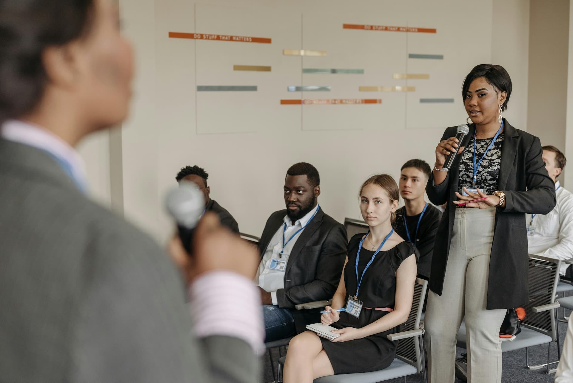 Professionals engaging during a training session